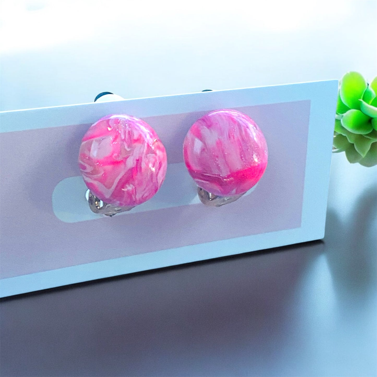 Blushing Blooms Clip On Earrings