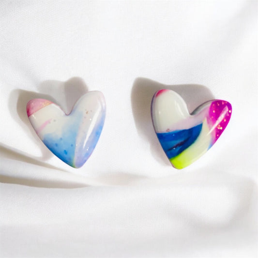 Love whispers heart stud earrings