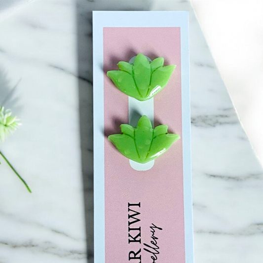 Green Lotus Studs