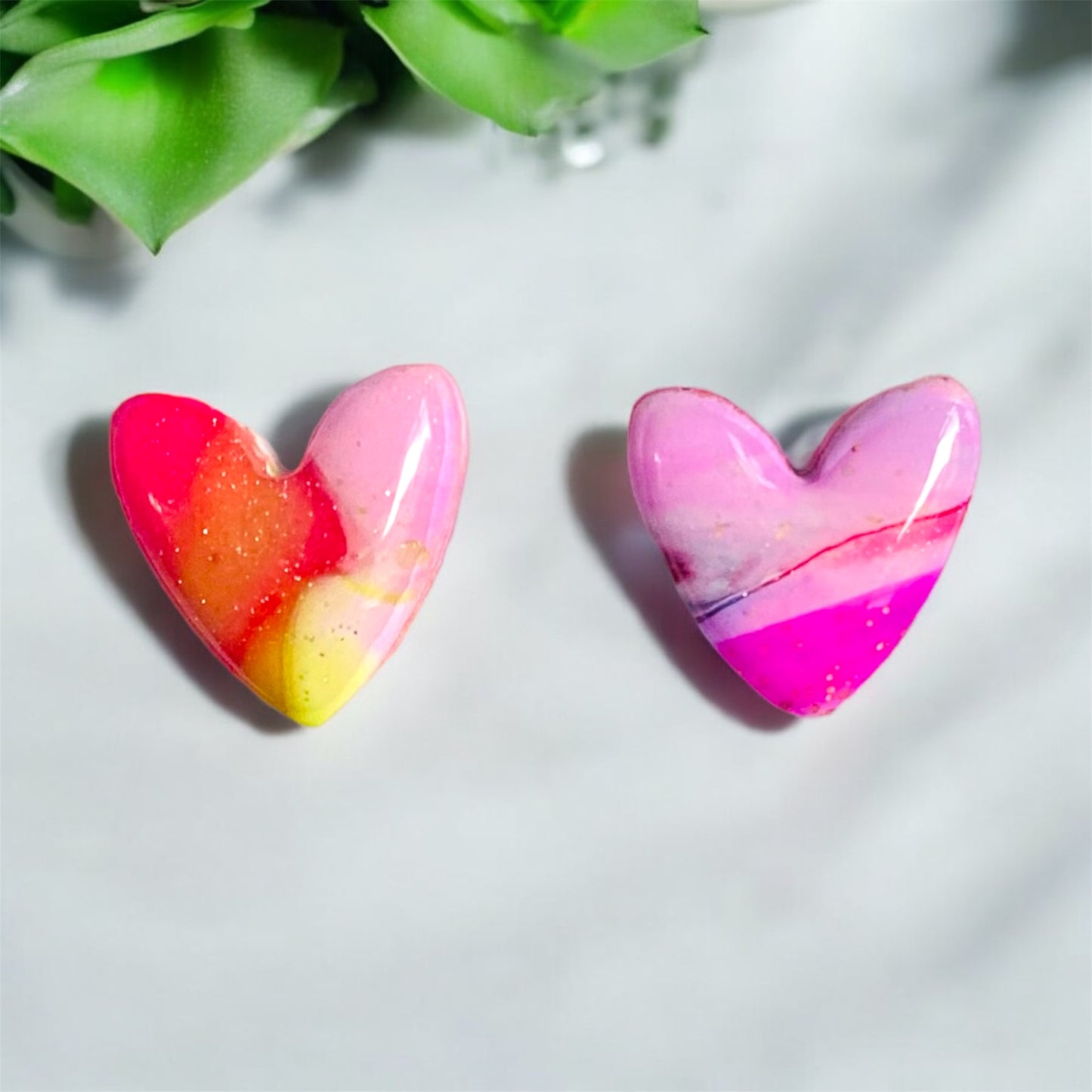 Love whispers heart stud earrings