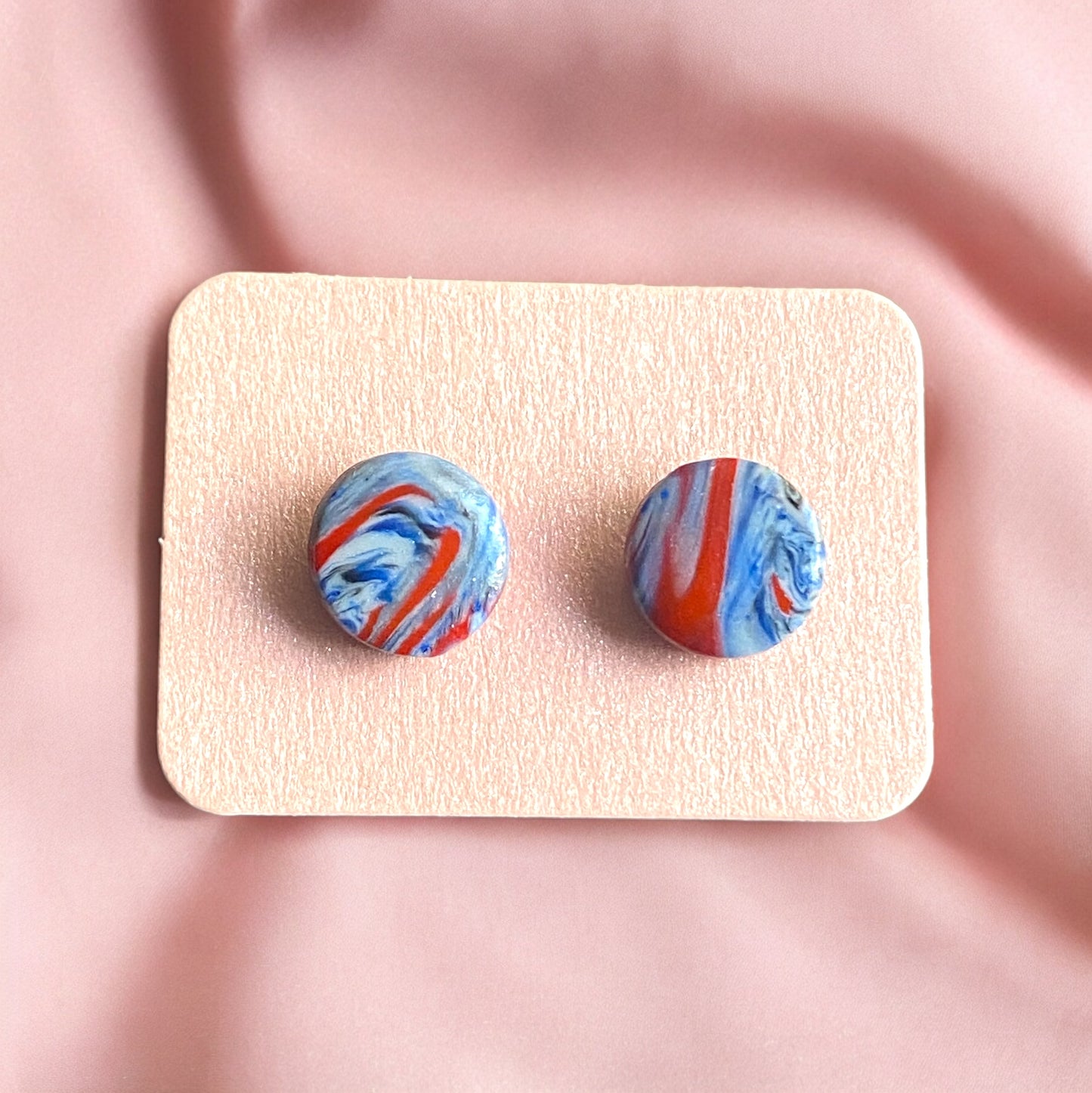 Be Fearless - Blue & Red Stud Earrings