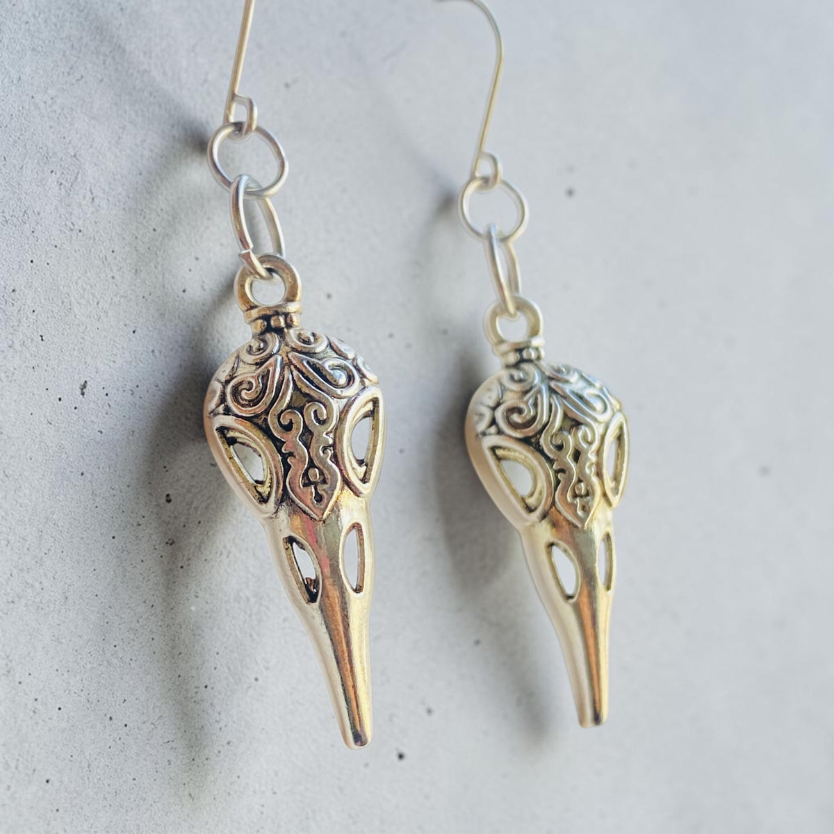 Raven Head Earrings