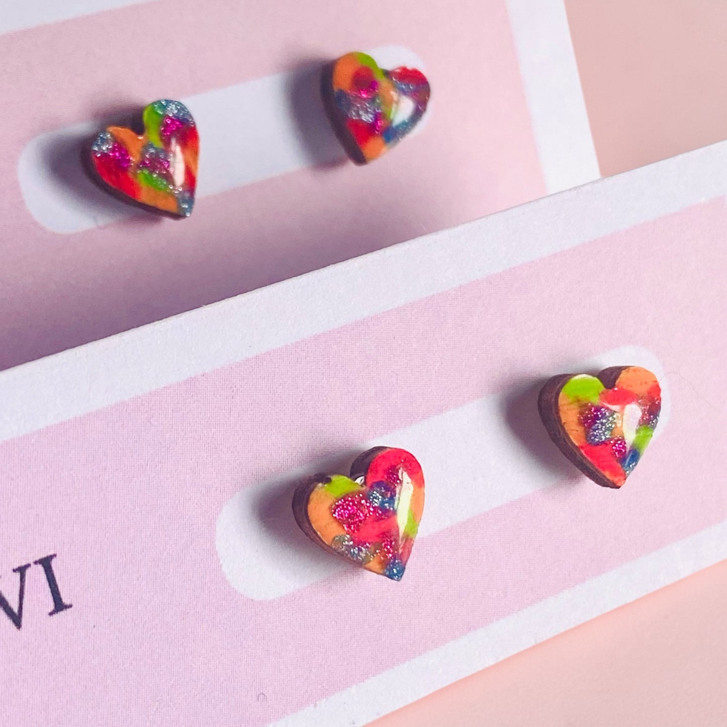 Cosmic Candy Heart Studs