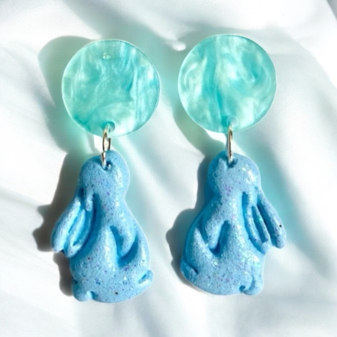 Blue Bunny Earrings