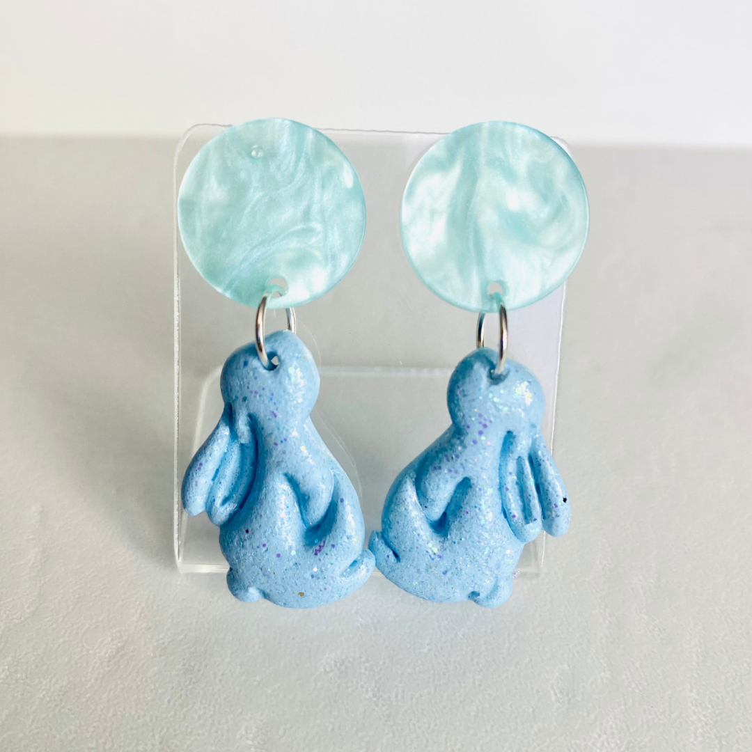 Blue Bunny Earrings