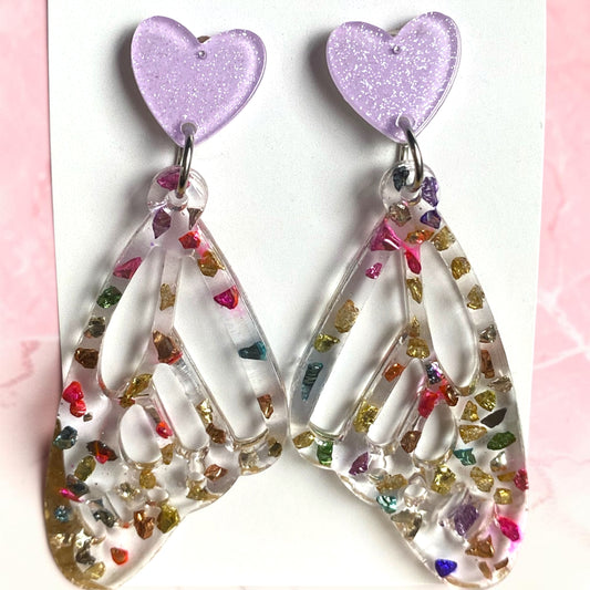 Confetti Chaos Wing Earrings