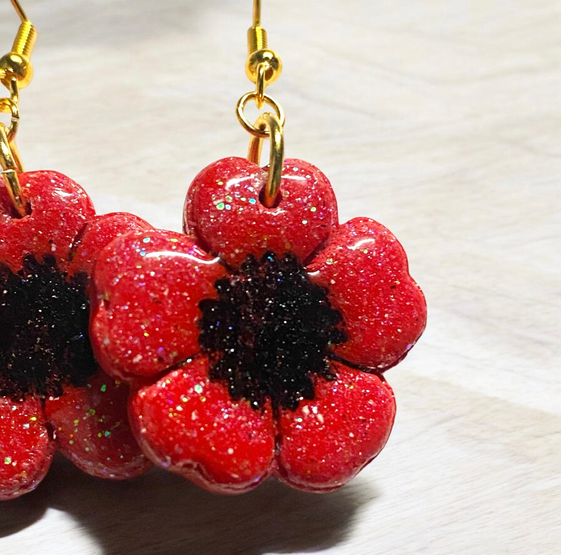 Red Poppy Earrings