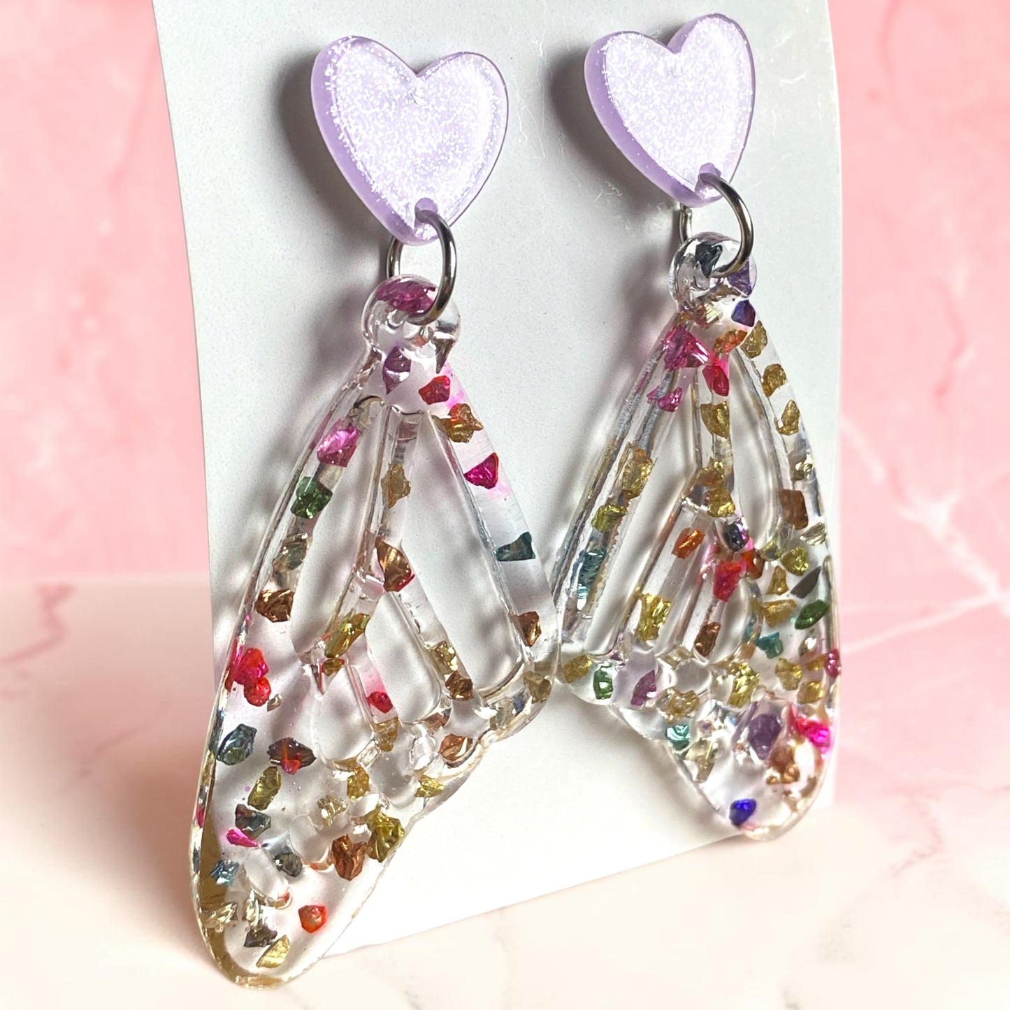 Confetti Chaos Wing Earrings