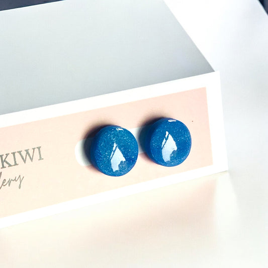 Be Resilient - Blue circle studs