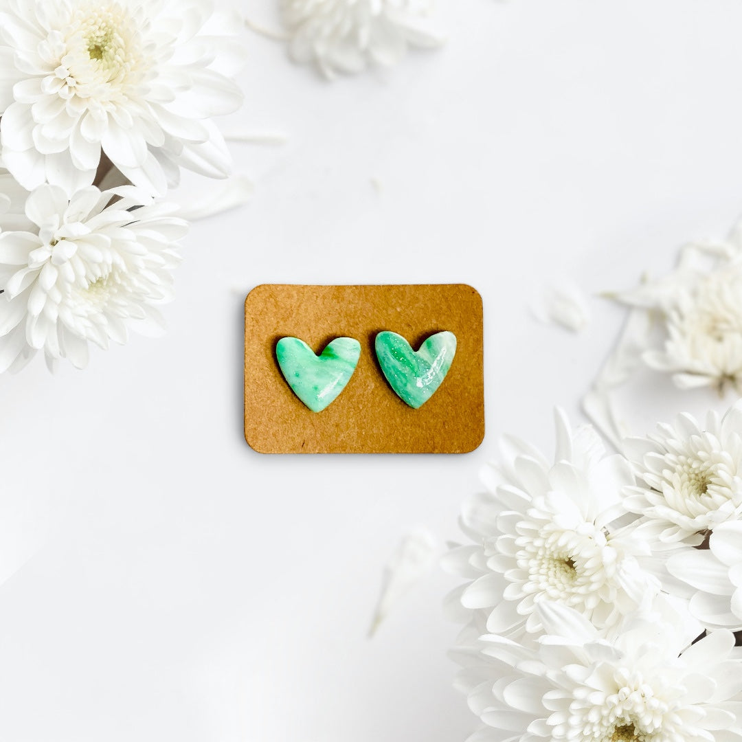 Be Authentic - Jade Heart Stud Earrings