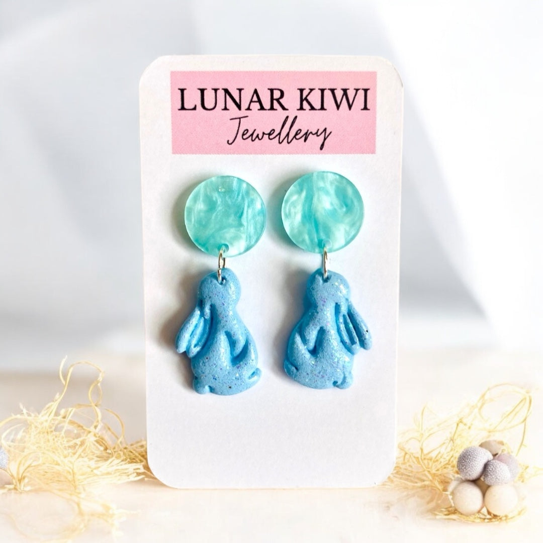 Blue Bunny Earrings