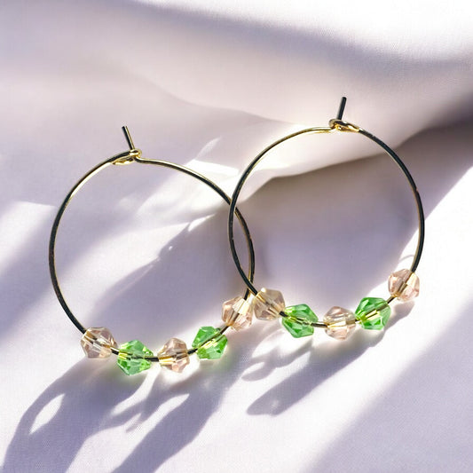 Hibiscus Beaded Hoops