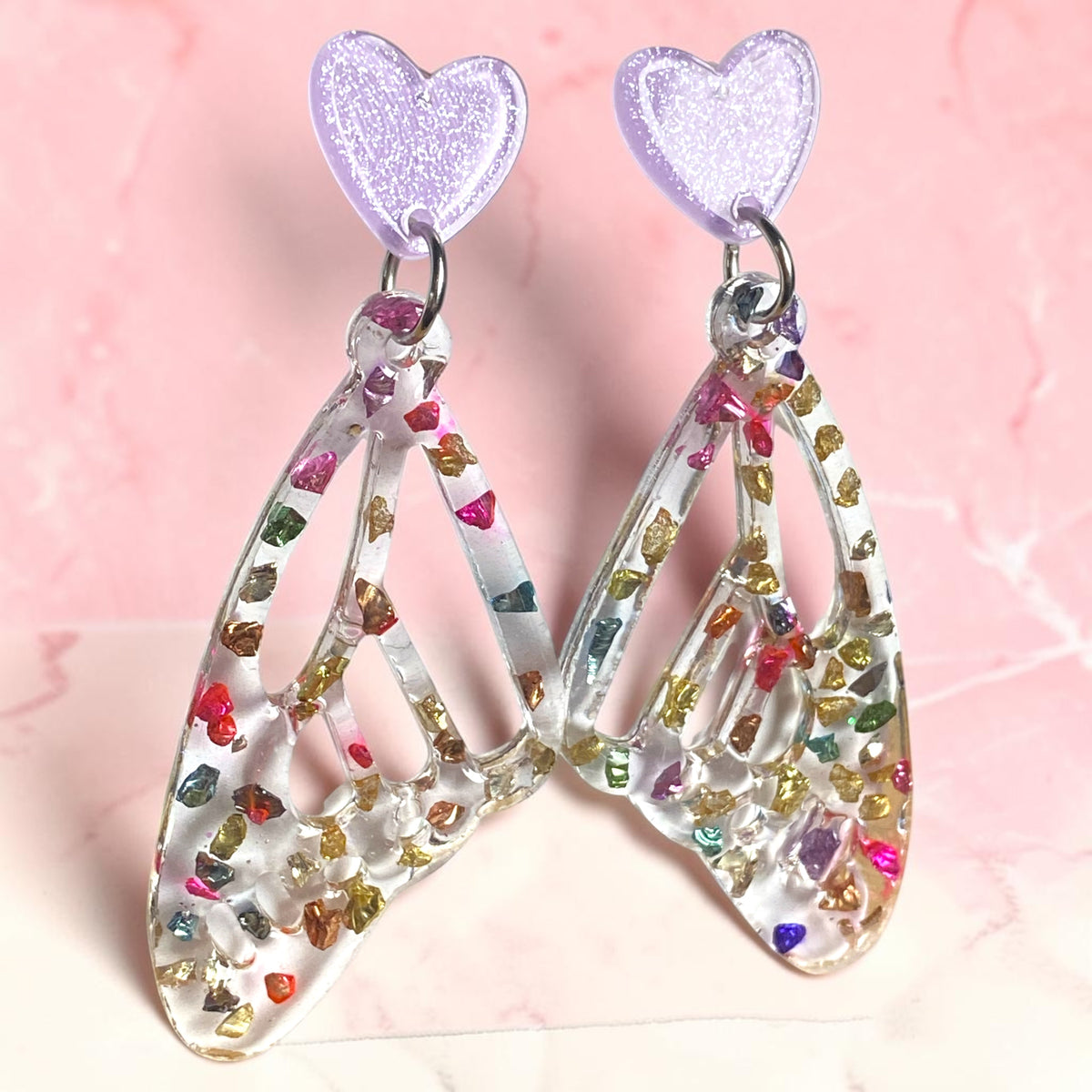 Confetti Chaos Wing Earrings