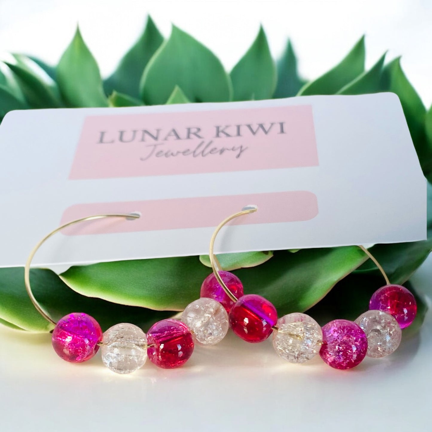 Red Sparkle Hoops