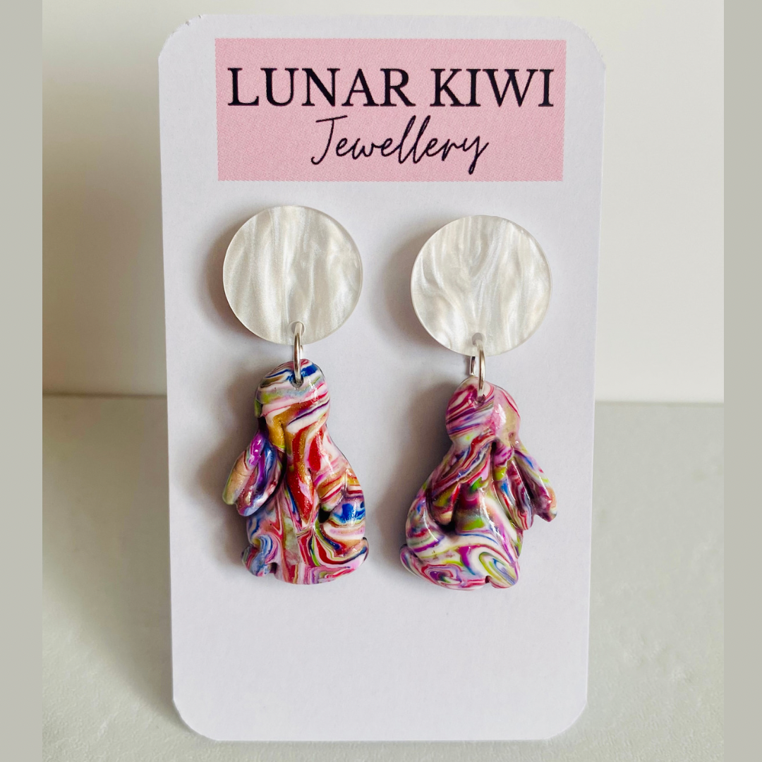 Rainbow Bunny Earrings