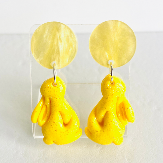 Yellow Bunny Earrings