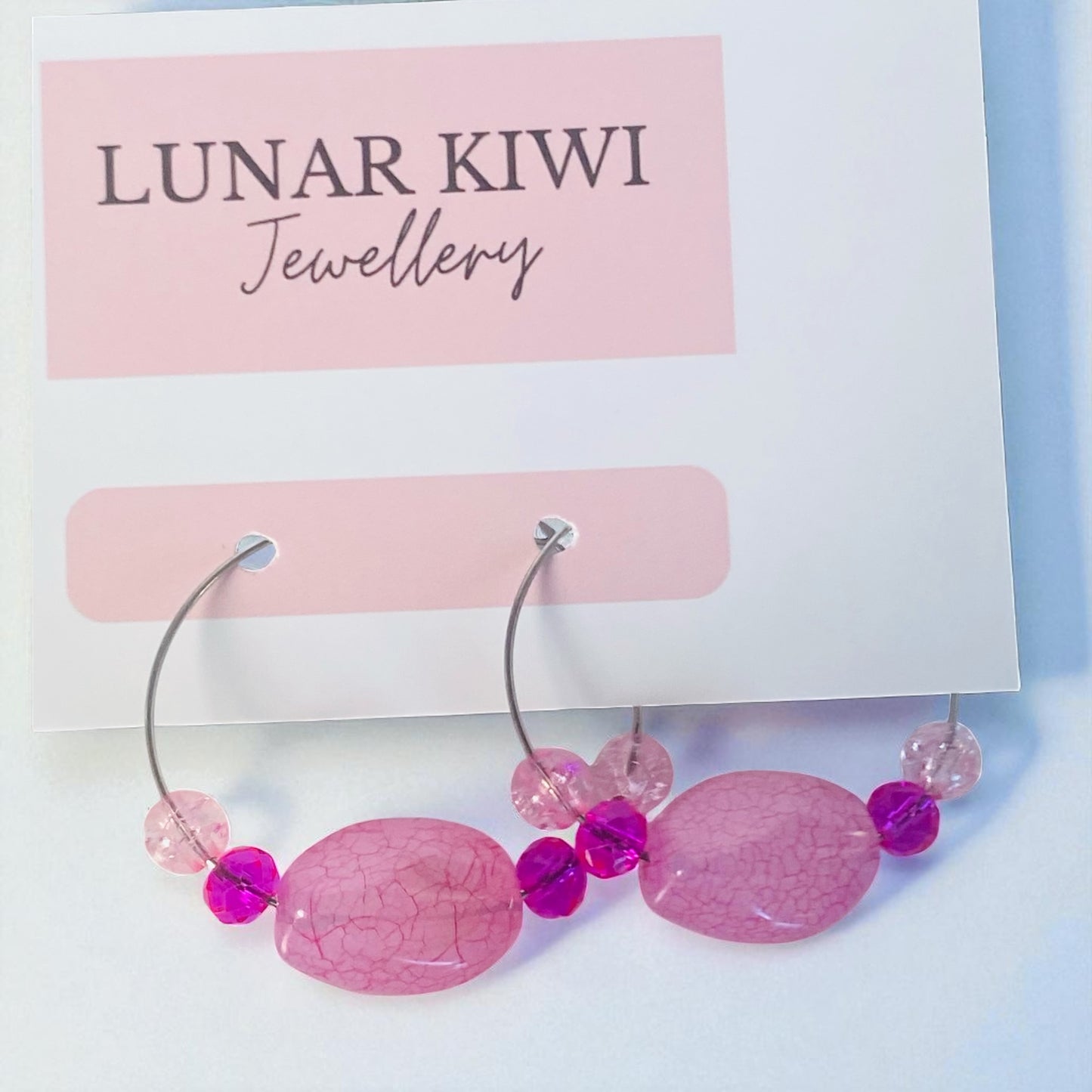 Pink Sparkle Hoops