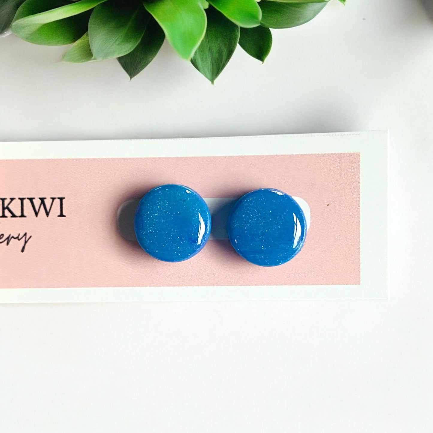 Be Resilient - Blue circle studs