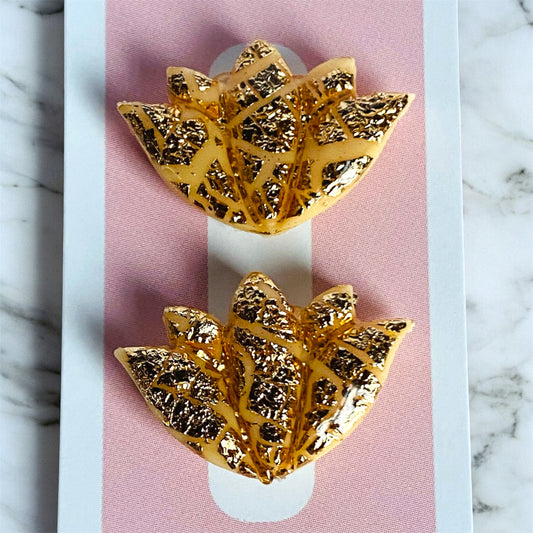 Golden Bloom Lotus Studs