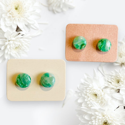 Be Still - Jade Swirl Stud Earrings