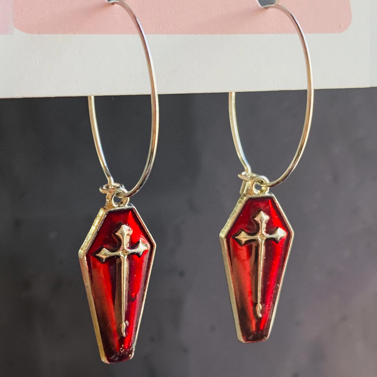 Coffin Hoop Earrings