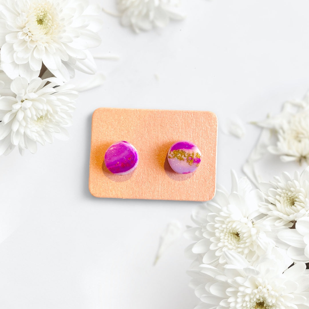 Choose Joy - Pink Stud Earrings