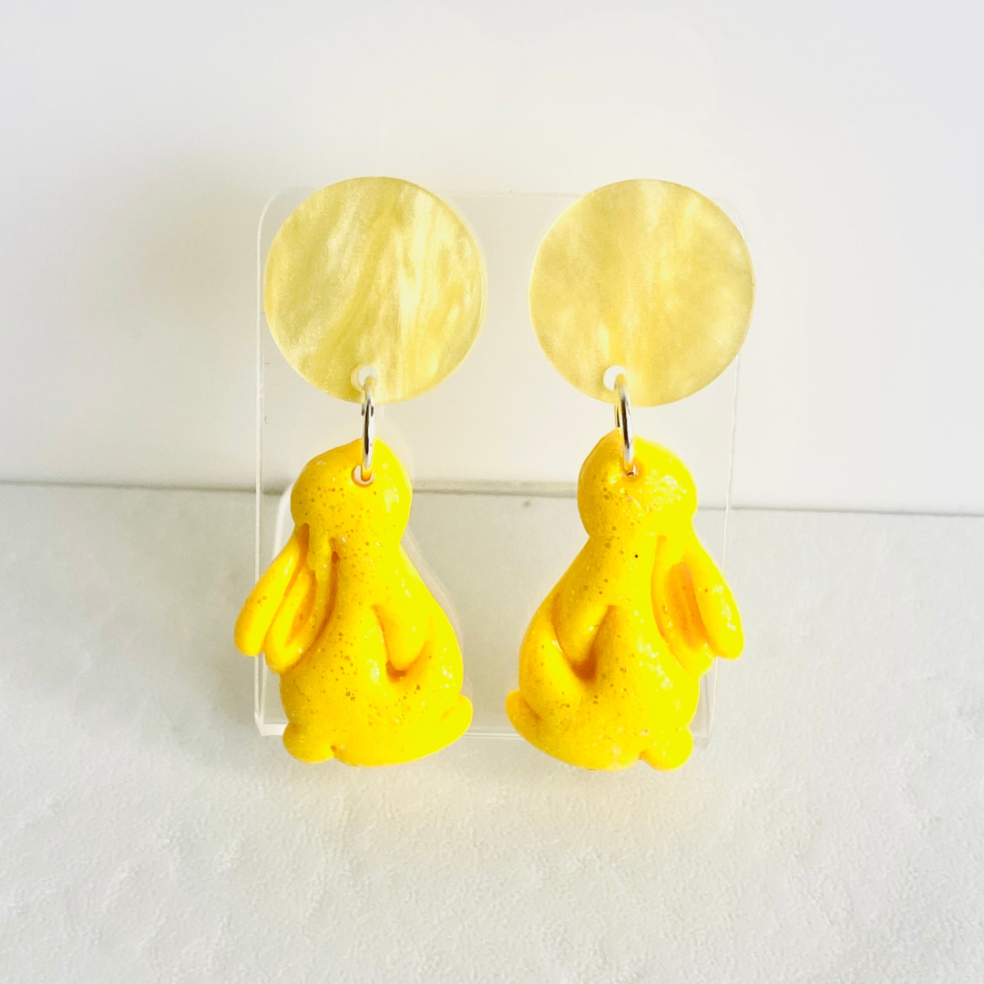 Yellow Bunny Earrings