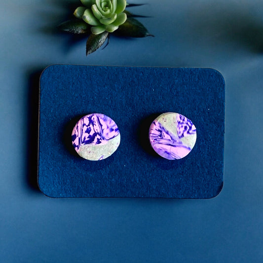 Be True - Purple & Grey Stud Earrings