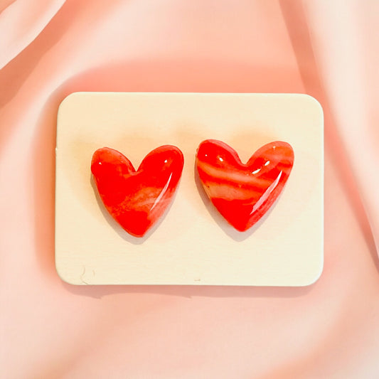 Be Courageous - Fiery Red Heart Studs