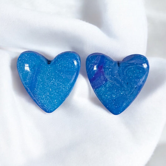 Be Calm - Blue Heart Studs