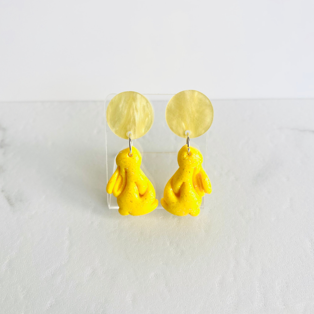 Yellow Bunny Earrings