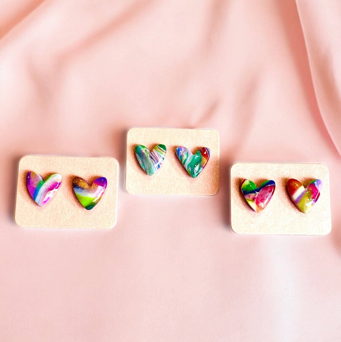 Be YOU tiful - Colourful Heart Stud Earrings