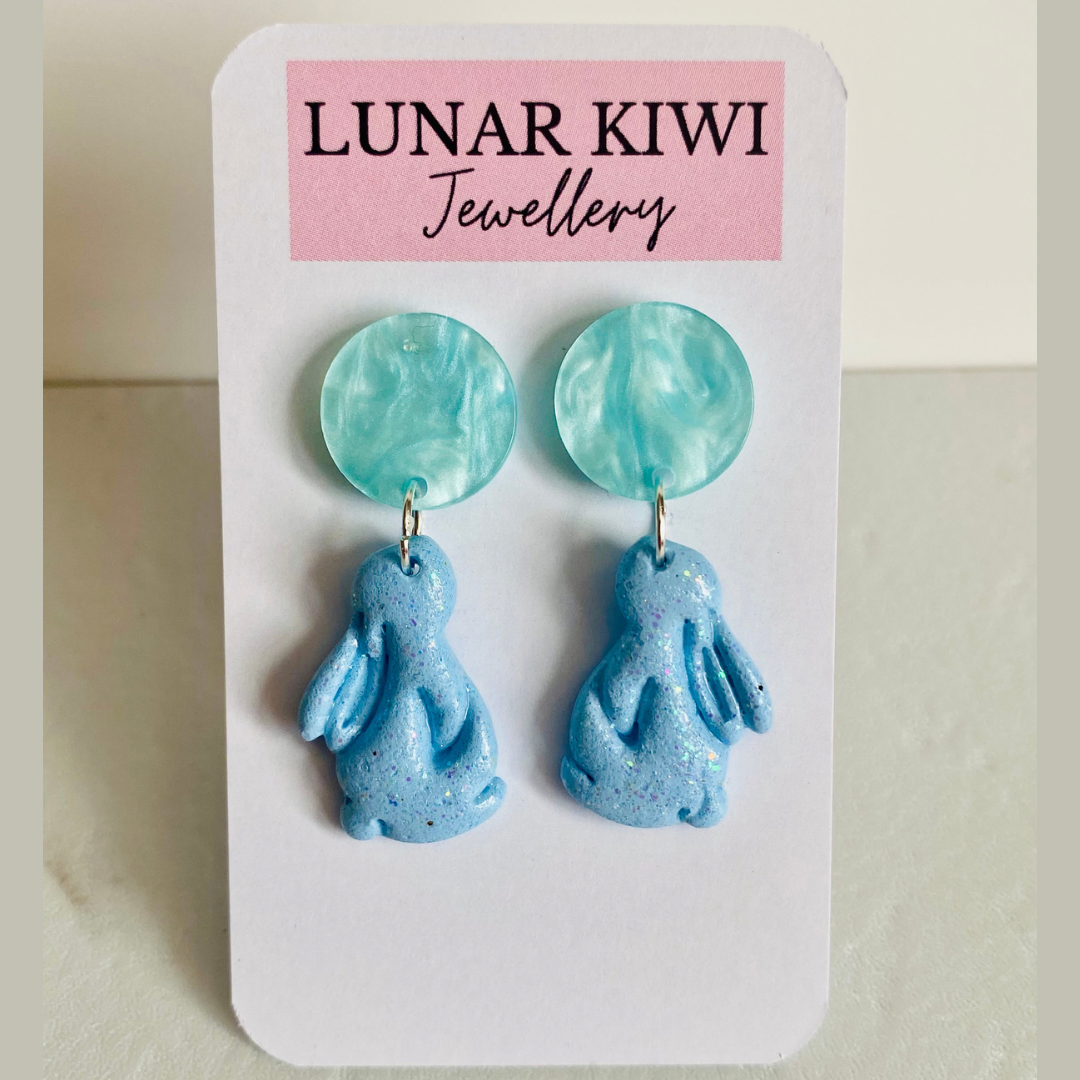 Blue Bunny Earrings