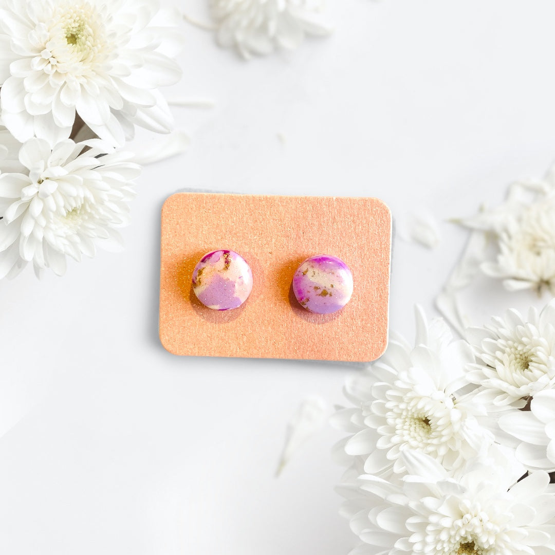 Choose Joy - Pink Stud Earrings