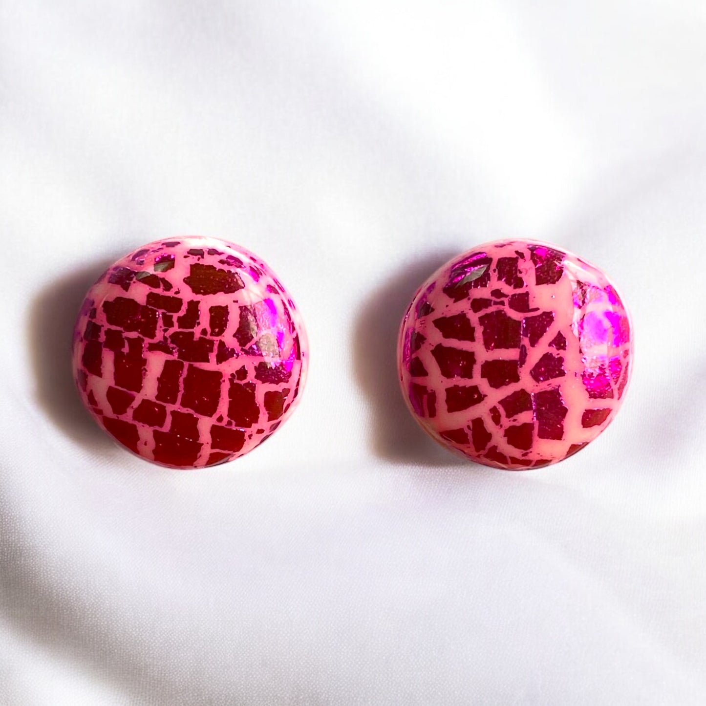 Be Sassy - Pink Stud Earrings With Pink Sparkle