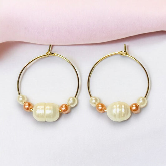 Aurora Beaded Hoop Earrings