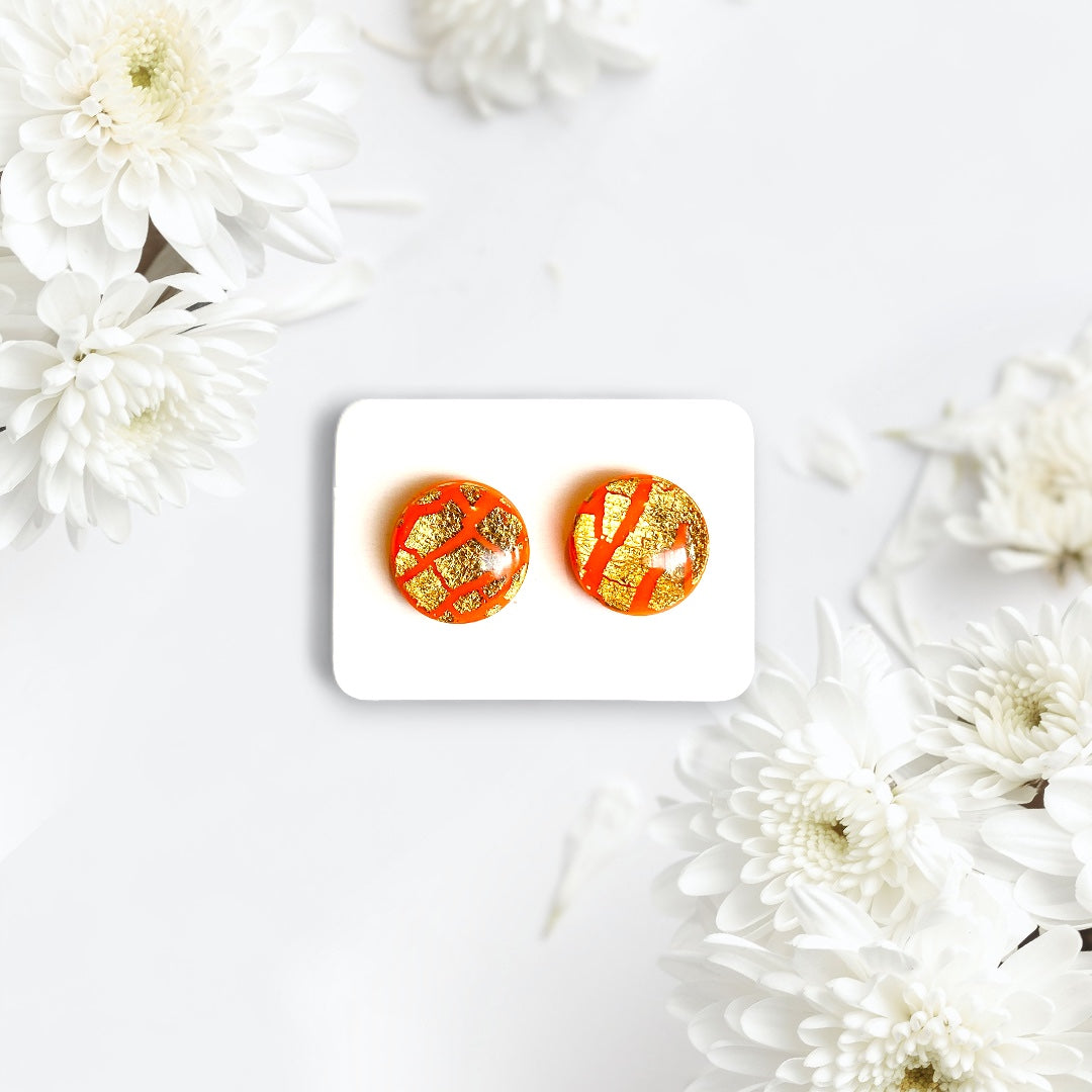 Choose Wonder - Orange Sparkle Stud Earrings