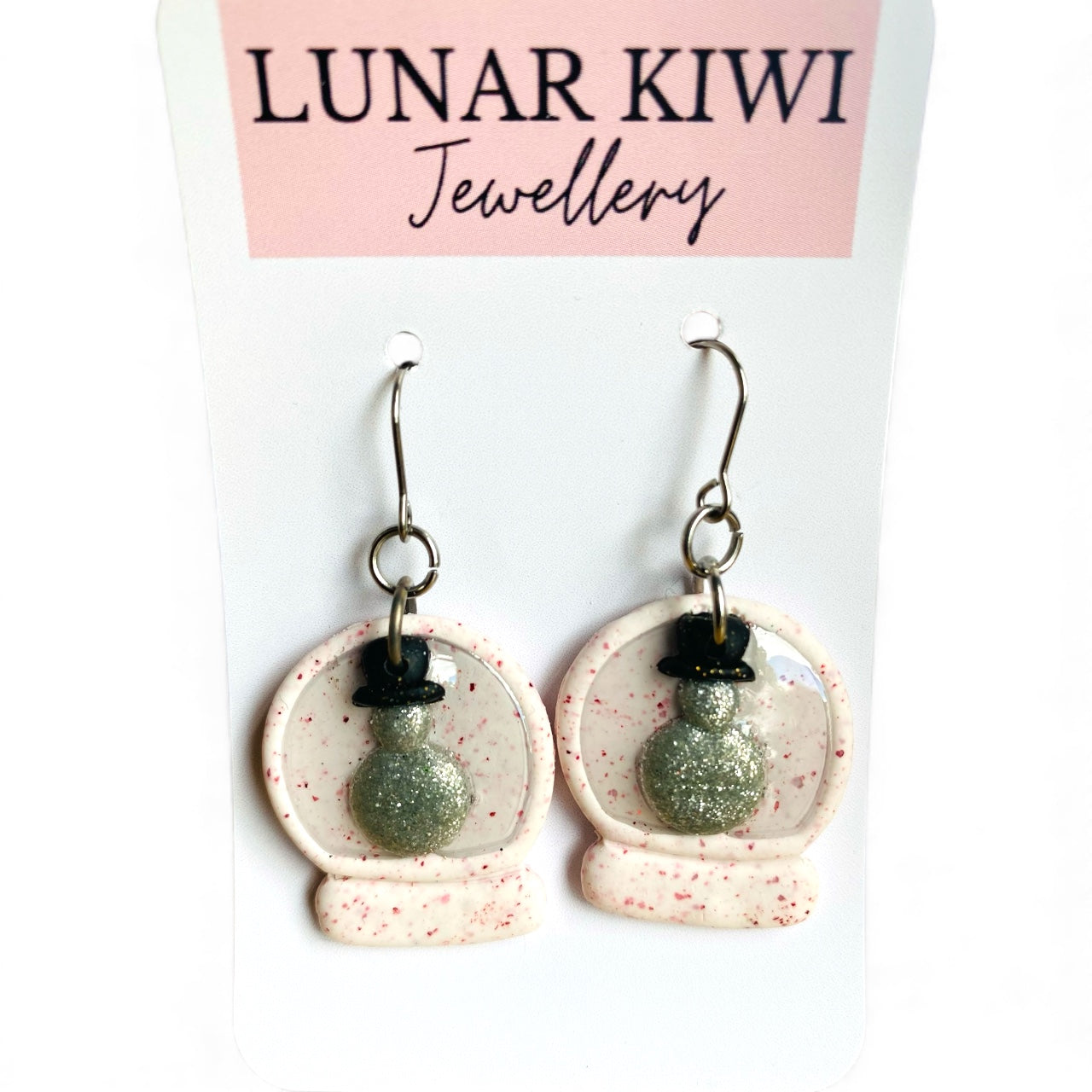 Snow Globe Snowman Earrings