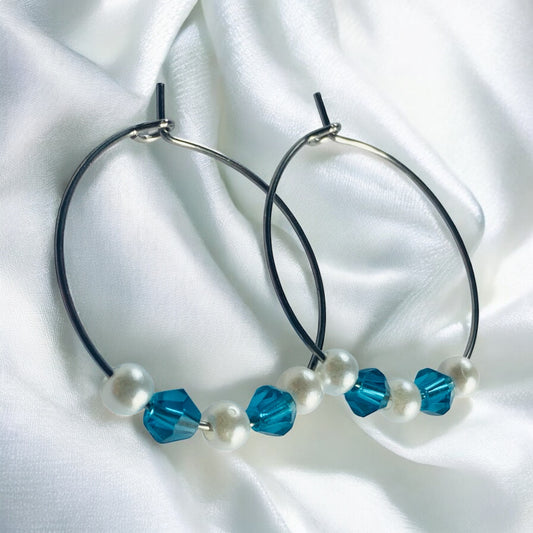 Oceanic Beaded Hoops