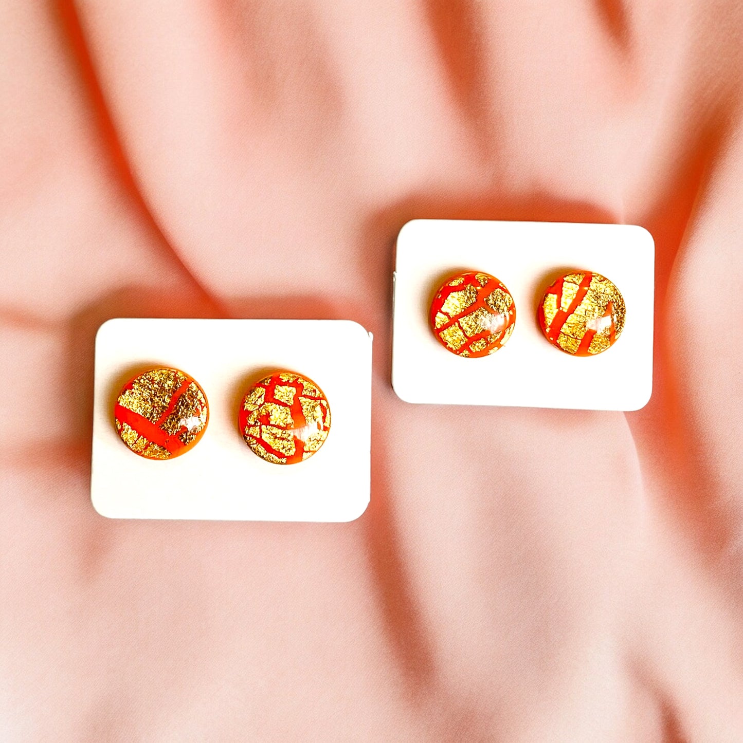 Choose Wonder - Orange Sparkle Stud Earrings