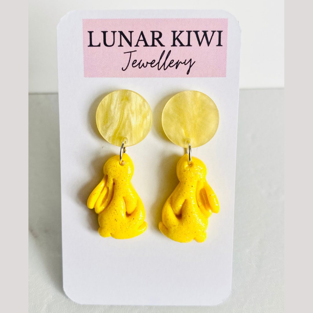 Yellow Bunny Earrings