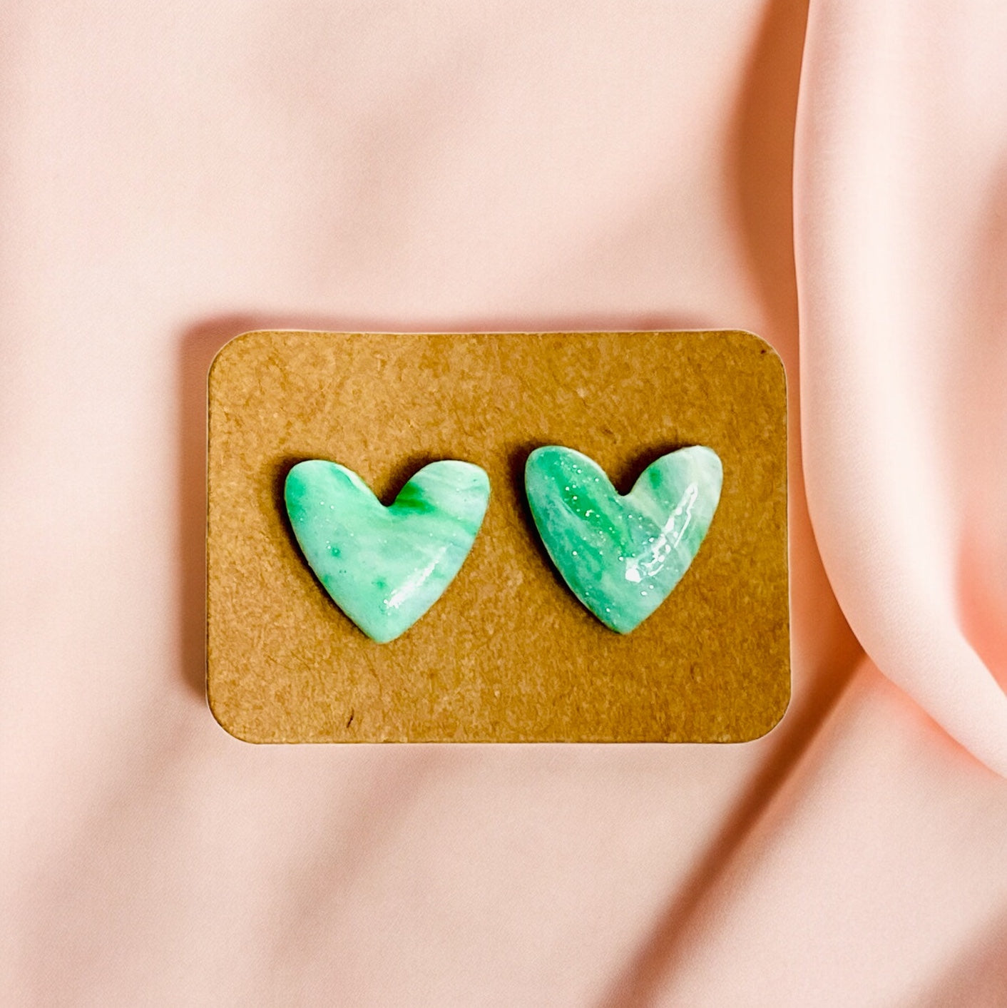 Be Authentic - Jade Heart Stud Earrings