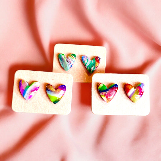 Be YOU tiful - Colourful Heart Stud Earrings