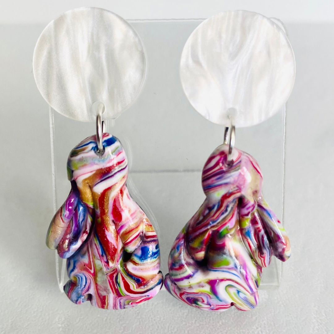 Rainbow Bunny Earrings