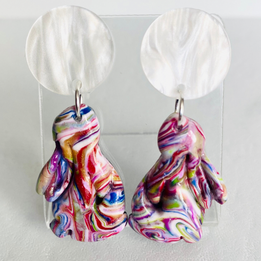 Rainbow Bunny Earrings