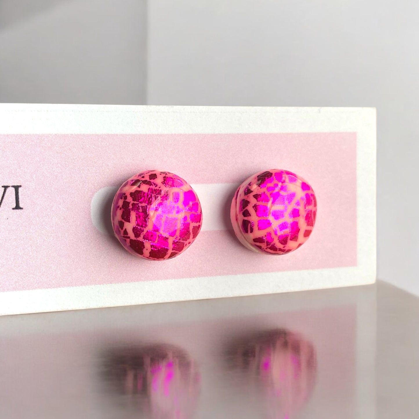 Be Sassy - Pink Stud Earrings With Pink Sparkle