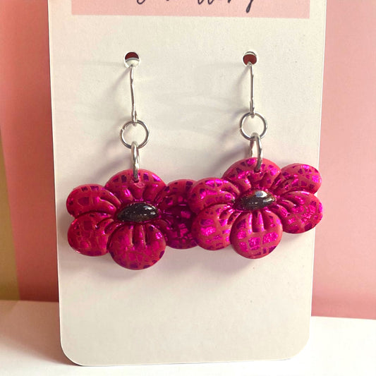 Purple Petal Earrings