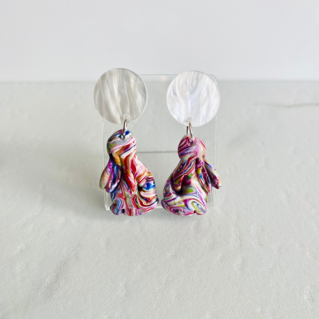 Rainbow Bunny Earrings