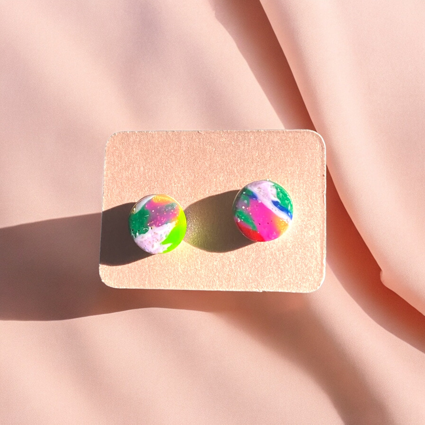 Choose Happy - Pink Nature Stud Earrings