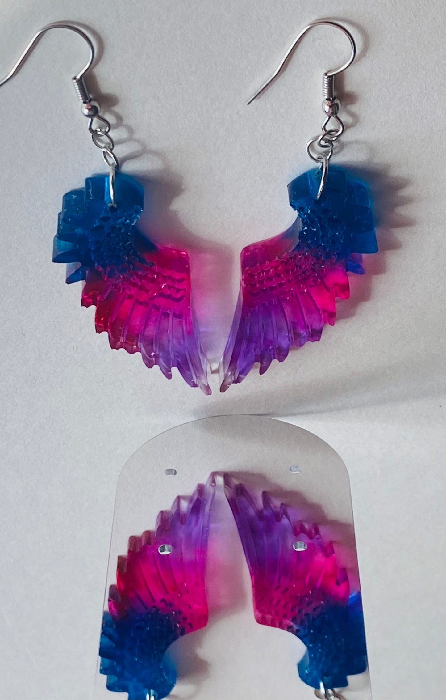 Cosmic Angel Wing Resin Earrings